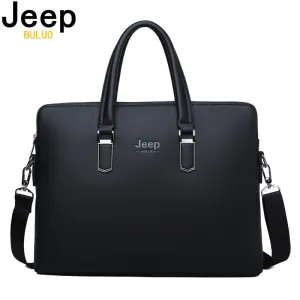 JEEP BULUO Men Leather Briefcase