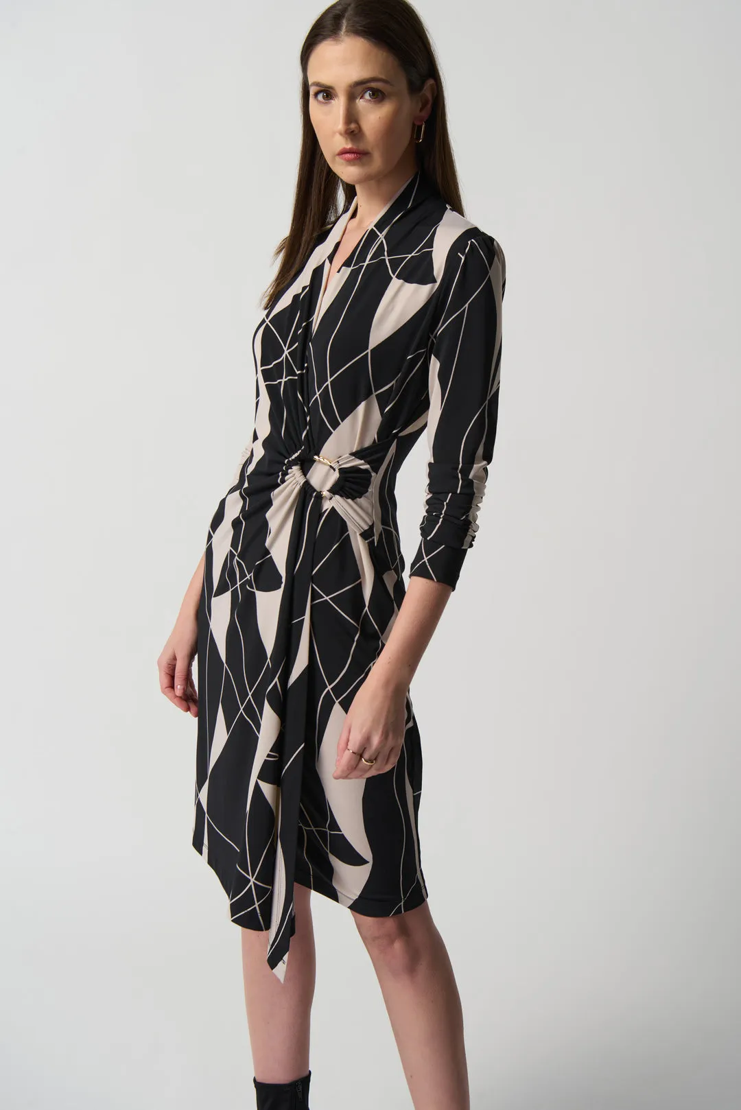 Joseph Ribkoff Print Dress, Moonstone & Kelly Green