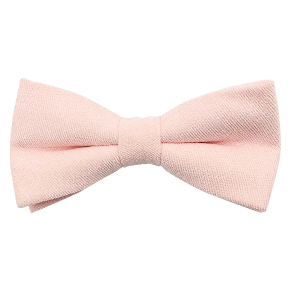 Juliet Soft Pink Cotton Blend Bow Tie and Pocket Square Set