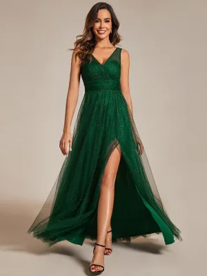 Karlia maxi sparkling ball dress with split Ever Green s10-12 Express NZ wide
