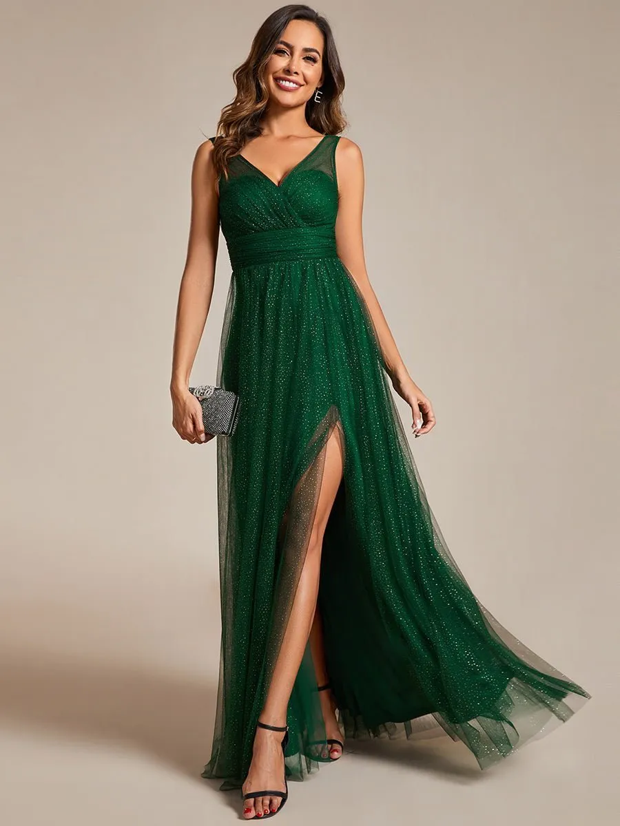 Karlia maxi sparkling ball dress with split Ever Green s10-12 Express NZ wide