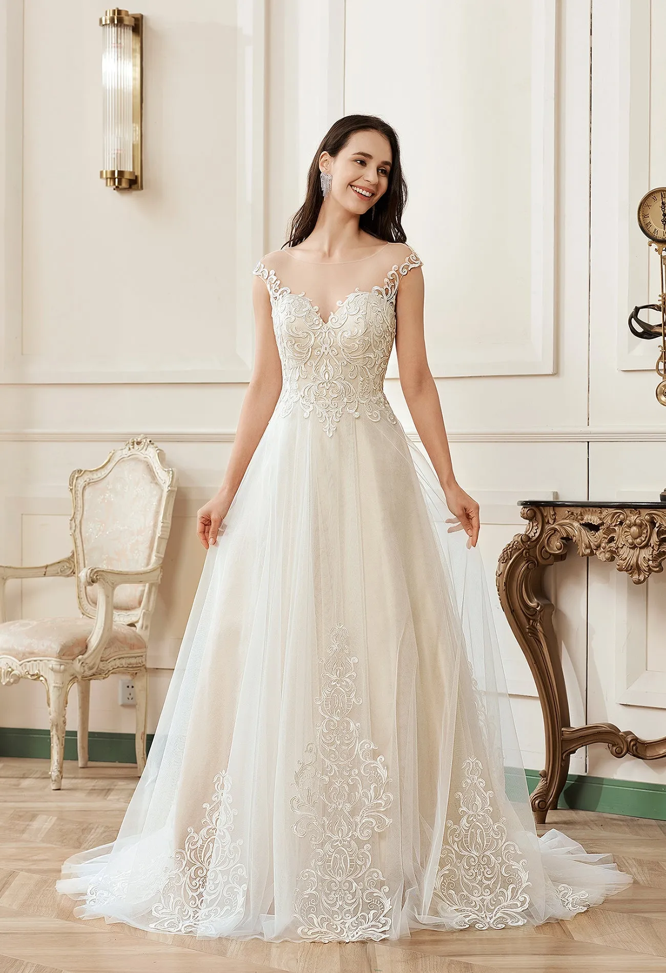 Karmina A-Line scoop neck bridal gown size 20 Express NZ wide