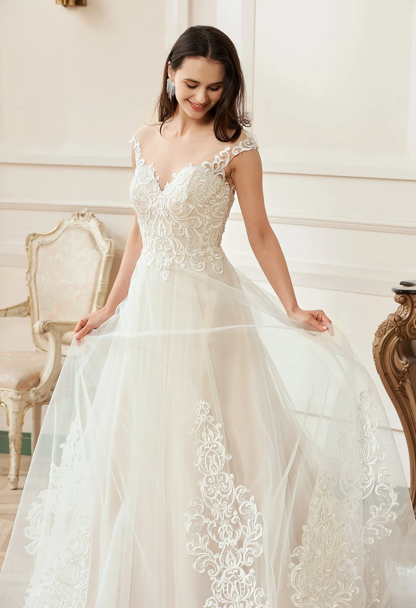 Karmina A-Line scoop neck bridal gown size 20 Express NZ wide