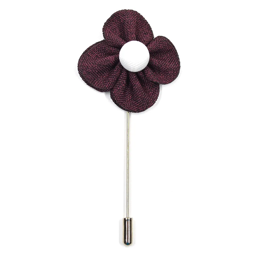 Lapel Pin - Pearl Floral Burgundy