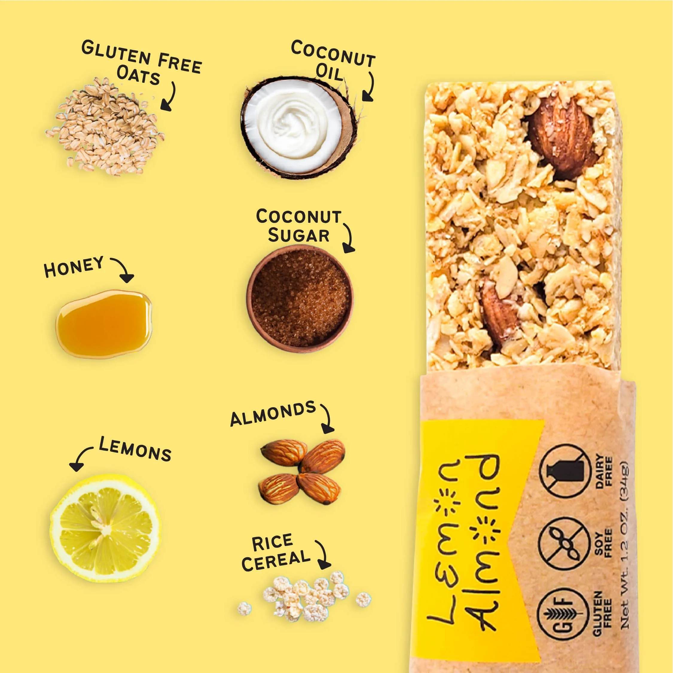 Lemon Almond Granola Bars