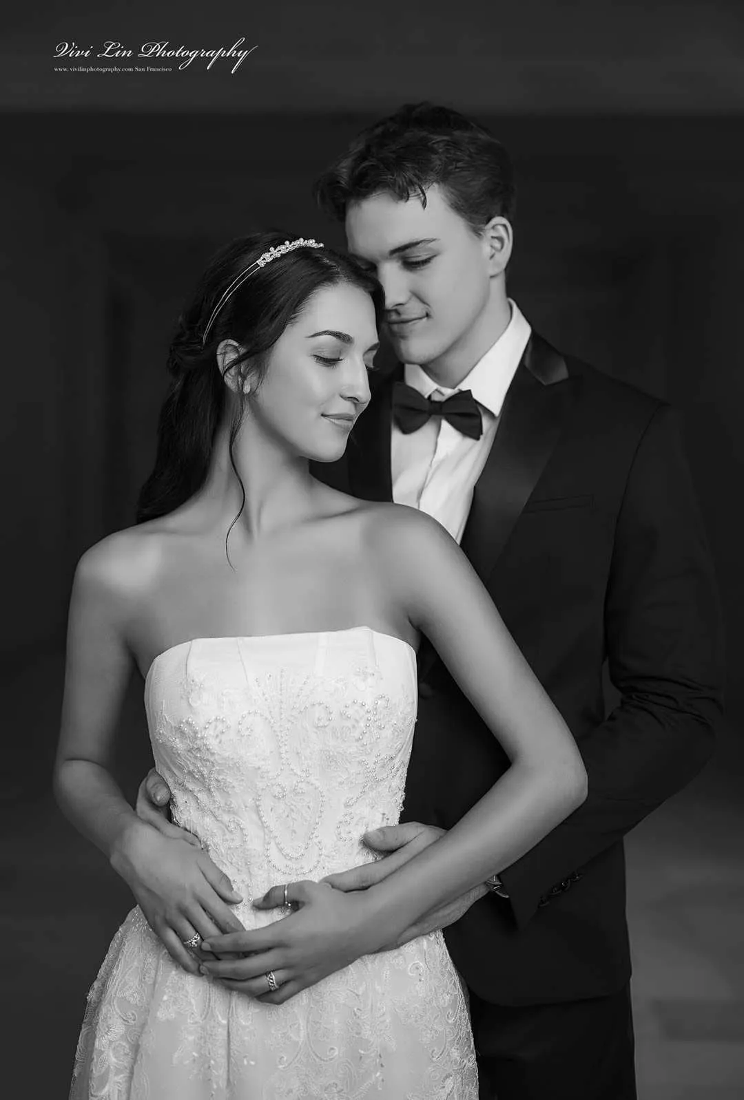 Lillian - Pearl beaded lace strapless tulle princess ballgown wedding dress