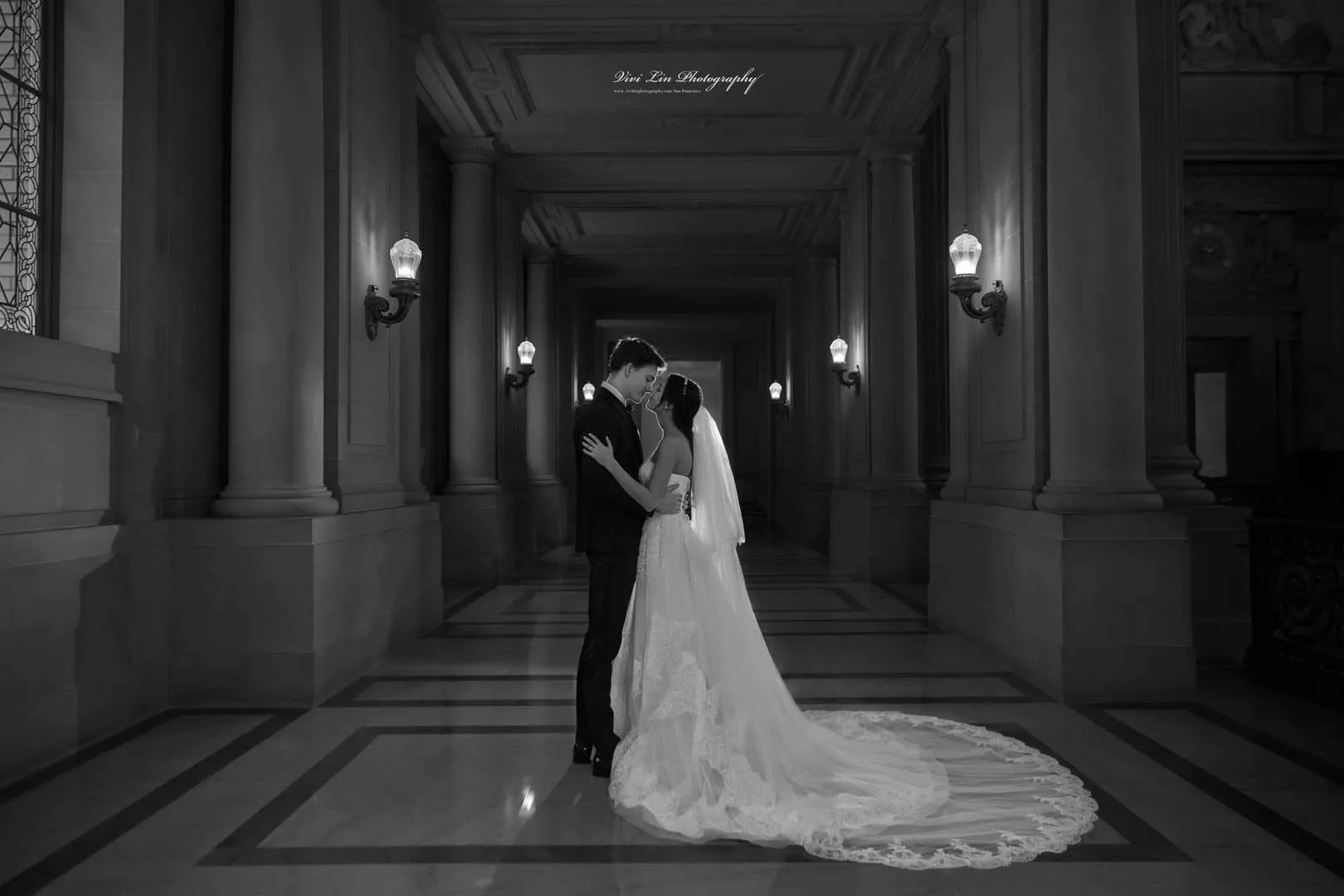 Lillian - Pearl beaded lace strapless tulle princess ballgown wedding dress