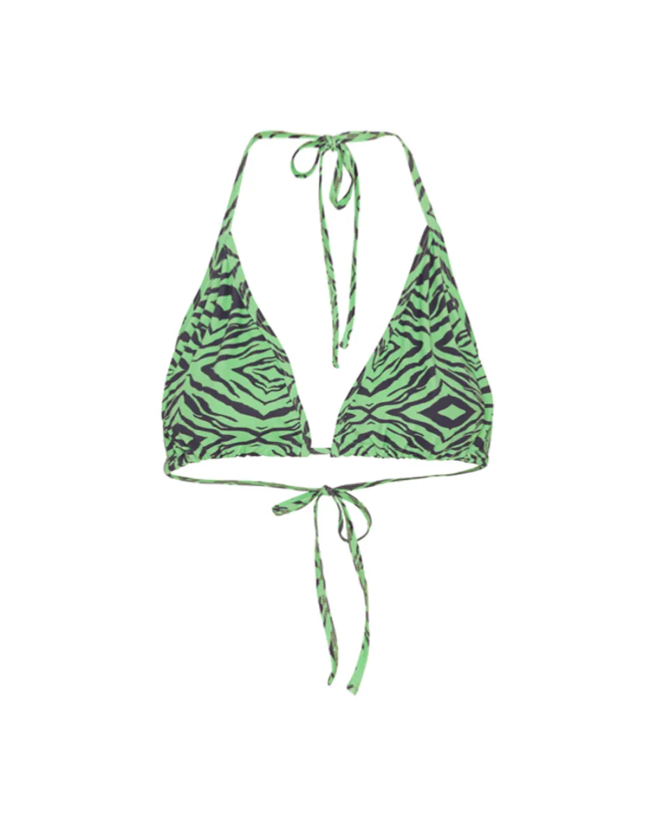 Lilly Bikini Top - Green Tiger Art Print