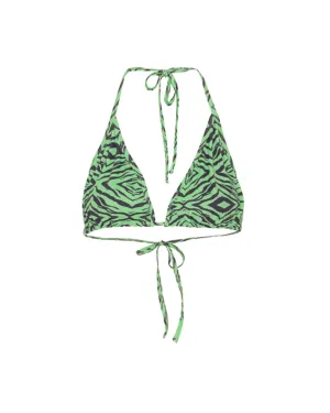 Lilly Bikini Top - Green Tiger Art Print
