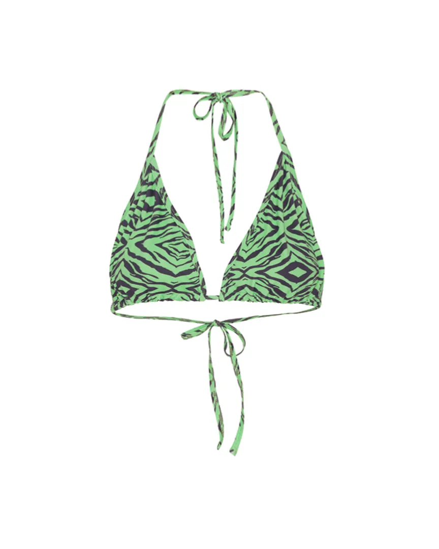 Lilly Bikini Top - Green Tiger Art Print