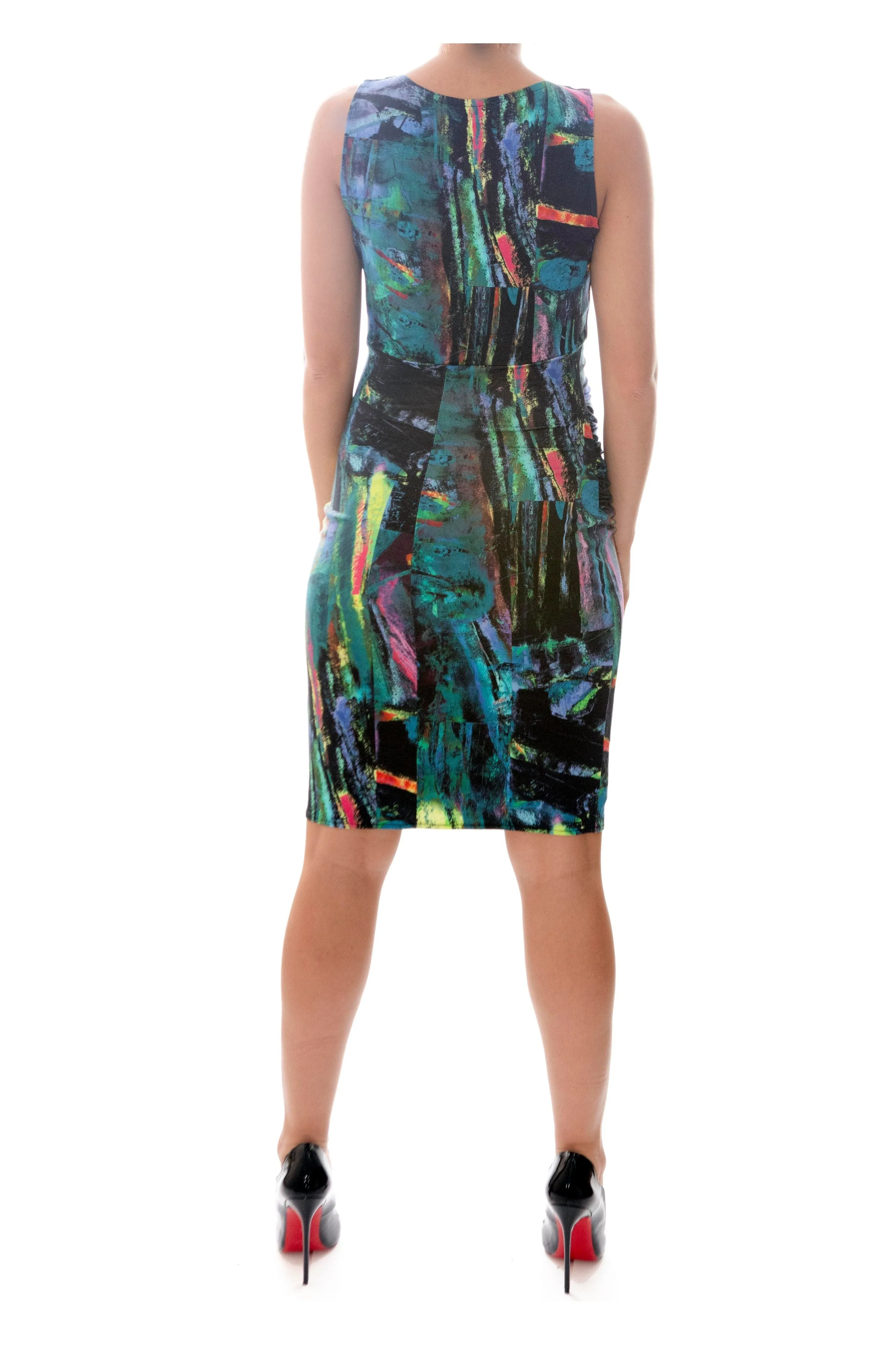 LUZ Cowl Neck Ruched Jersey Dress