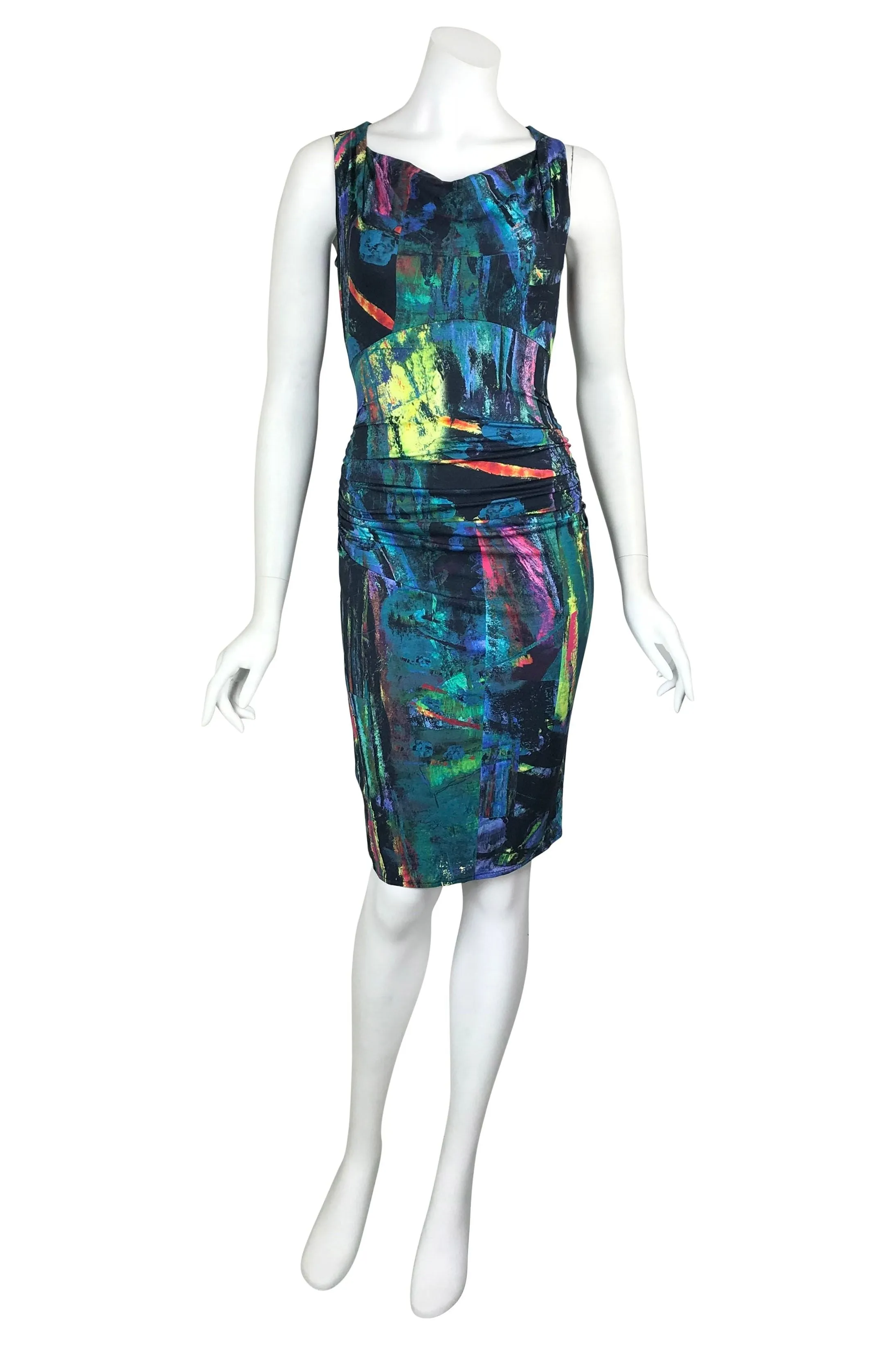 LUZ Cowl Neck Ruched Jersey Dress