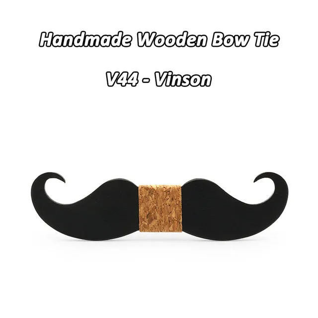 Mahoosive novelty neckties Handmade mustache Wooden bow tie men bowtie mens neck ties factory wholesale free shipping
