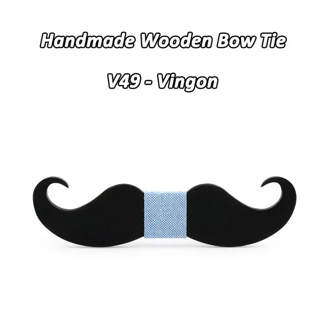 Mahoosive novelty neckties Handmade mustache Wooden bow tie men bowtie mens neck ties factory wholesale free shipping