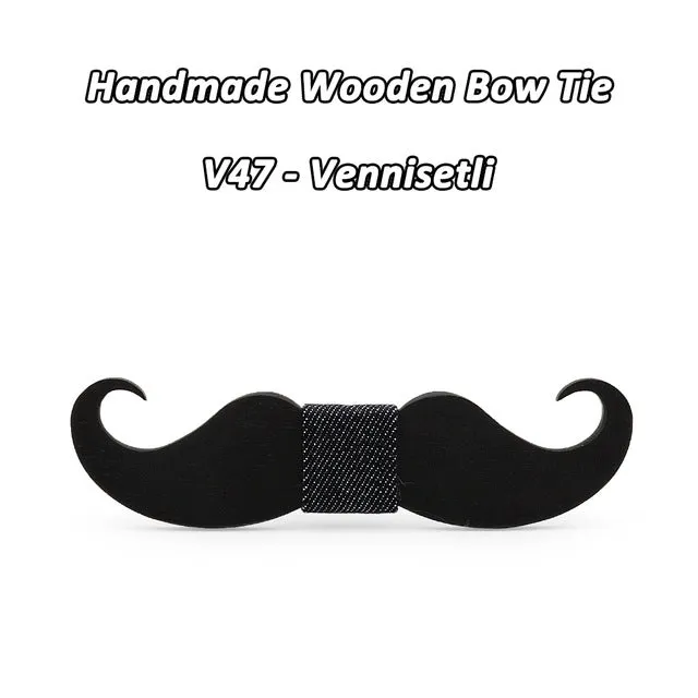 Mahoosive novelty neckties Handmade mustache Wooden bow tie men bowtie mens neck ties factory wholesale free shipping