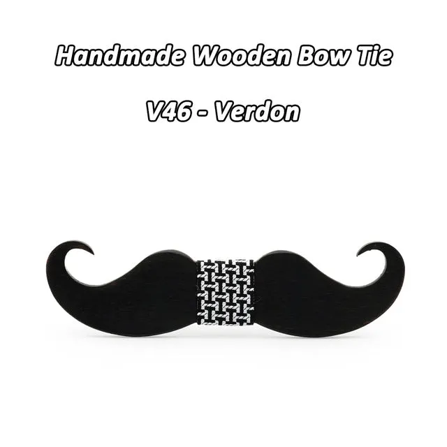 Mahoosive novelty neckties Handmade mustache Wooden bow tie men bowtie mens neck ties factory wholesale free shipping