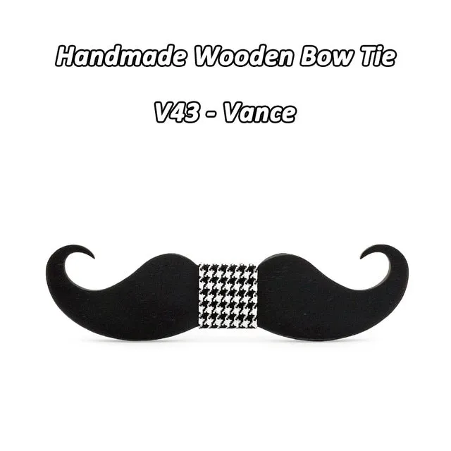 Mahoosive novelty neckties Handmade mustache Wooden bow tie men bowtie mens neck ties factory wholesale free shipping