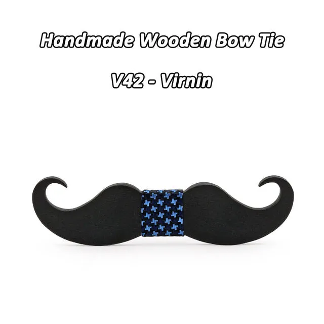 Mahoosive novelty neckties Handmade mustache Wooden bow tie men bowtie mens neck ties factory wholesale free shipping