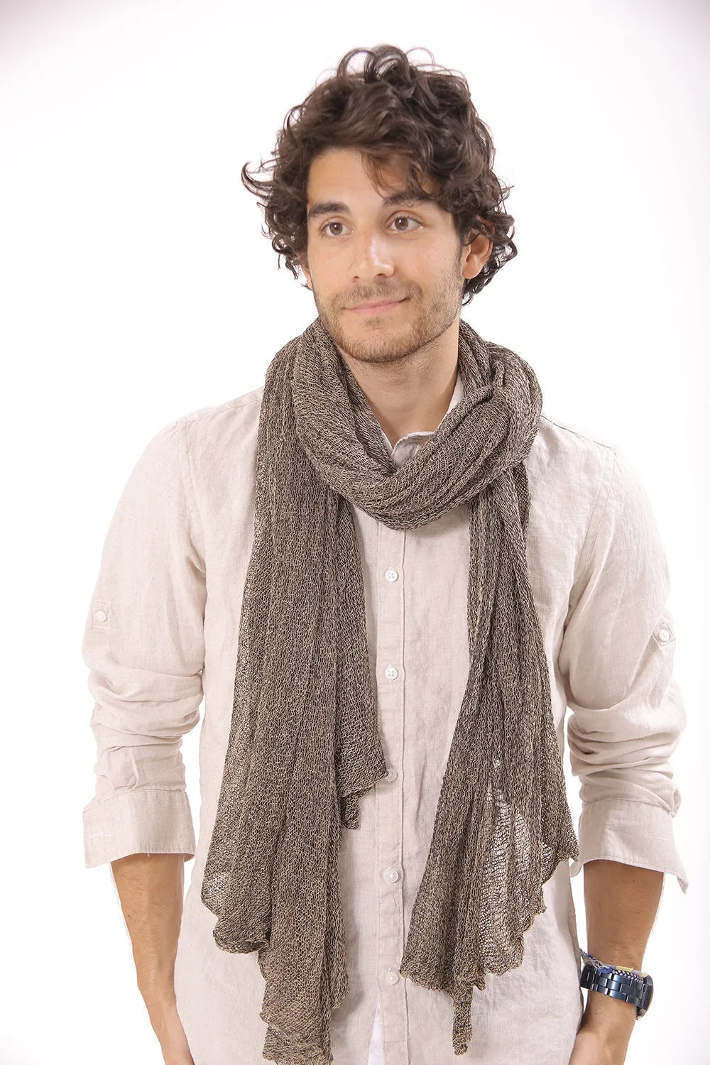 Man Big Soy Air Scarf - Brown & Gray