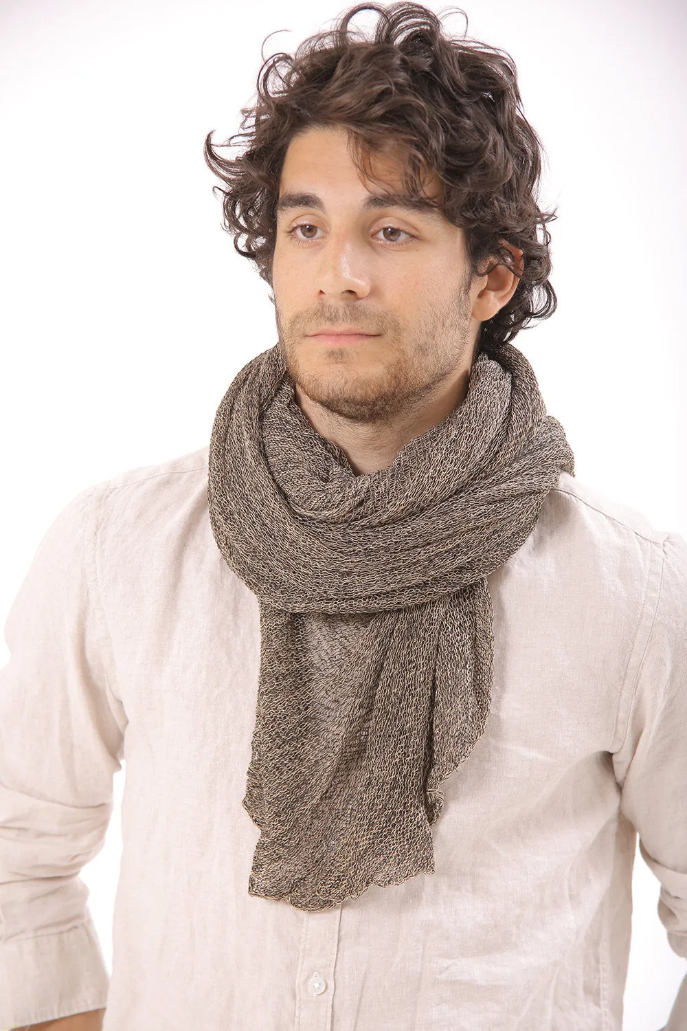 Man Big Soy Air Scarf - Brown & Gray