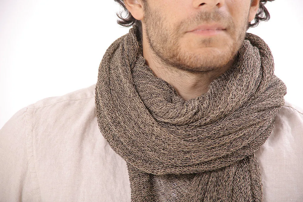 Man Big Soy Air Scarf - Brown & Gray