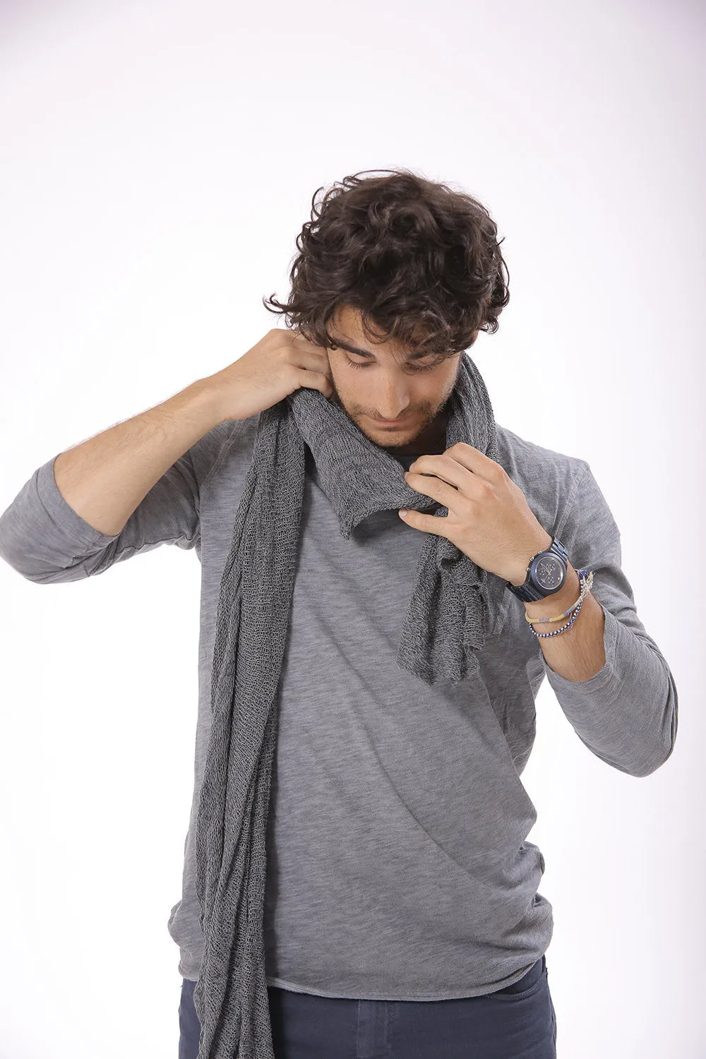 Man Big Soy Air Scarf -Gray