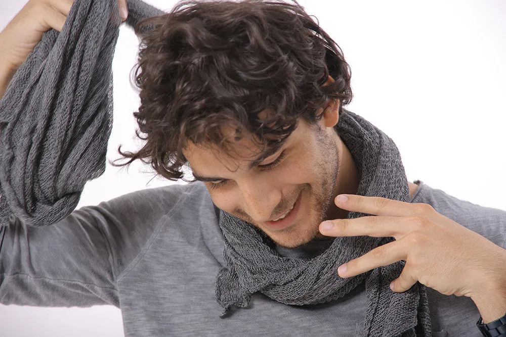 Man Big Soy Air Scarf -Gray