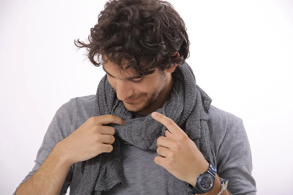 Man Big Soy Air Scarf -Gray