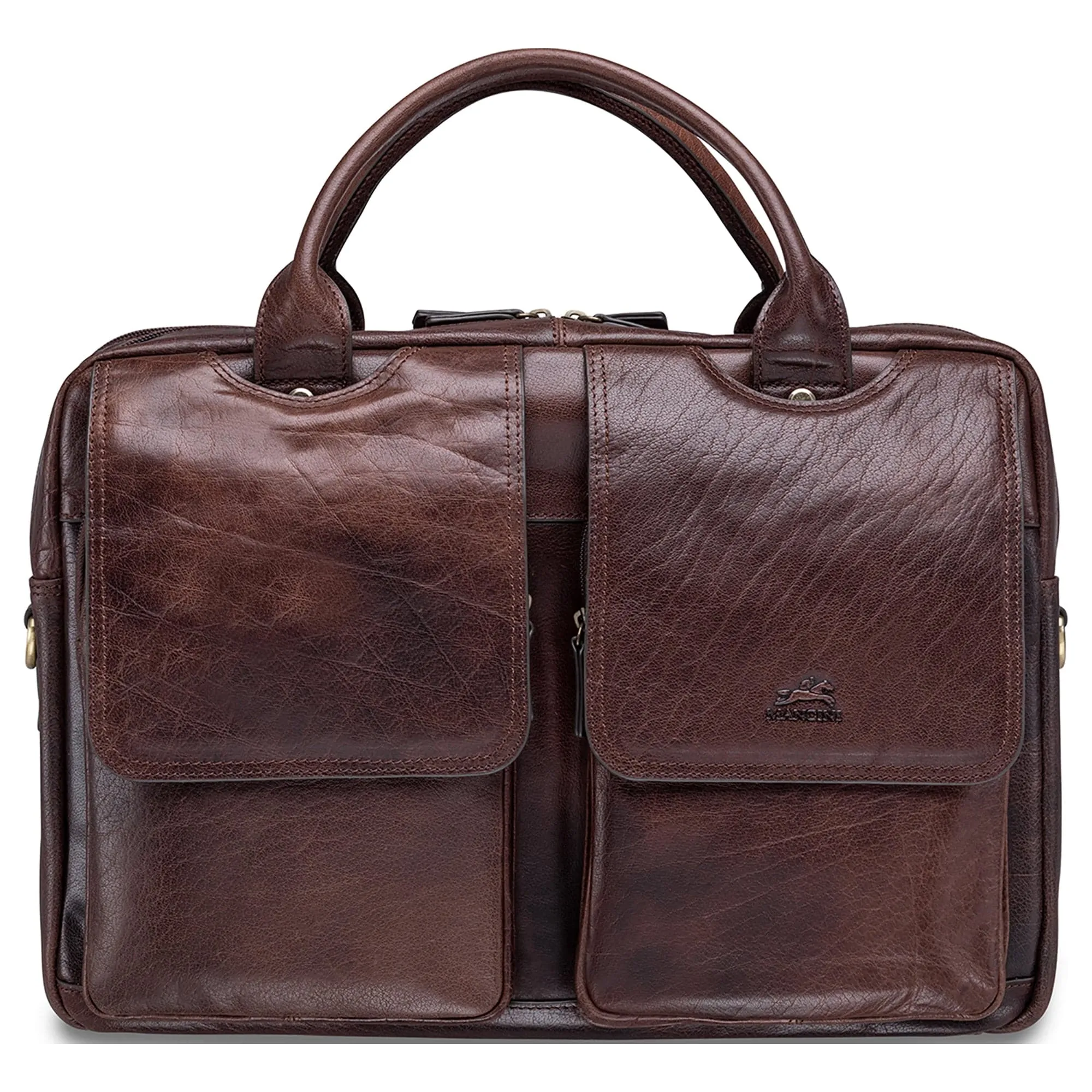 Mancini Arizona Double Compartment Briefcase for 15.6" Laptop and Tablet