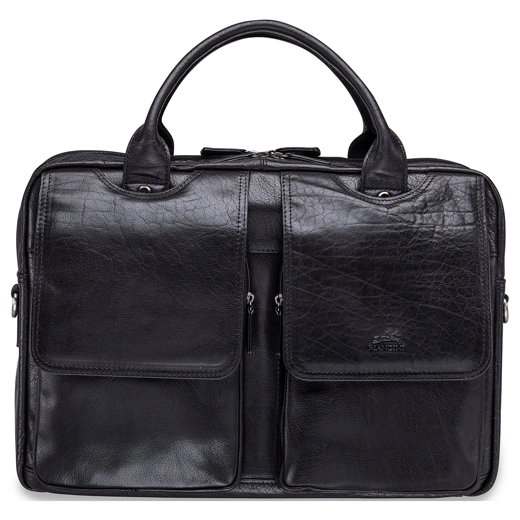 Mancini Arizona Double Compartment Briefcase for 15.6" Laptop and Tablet