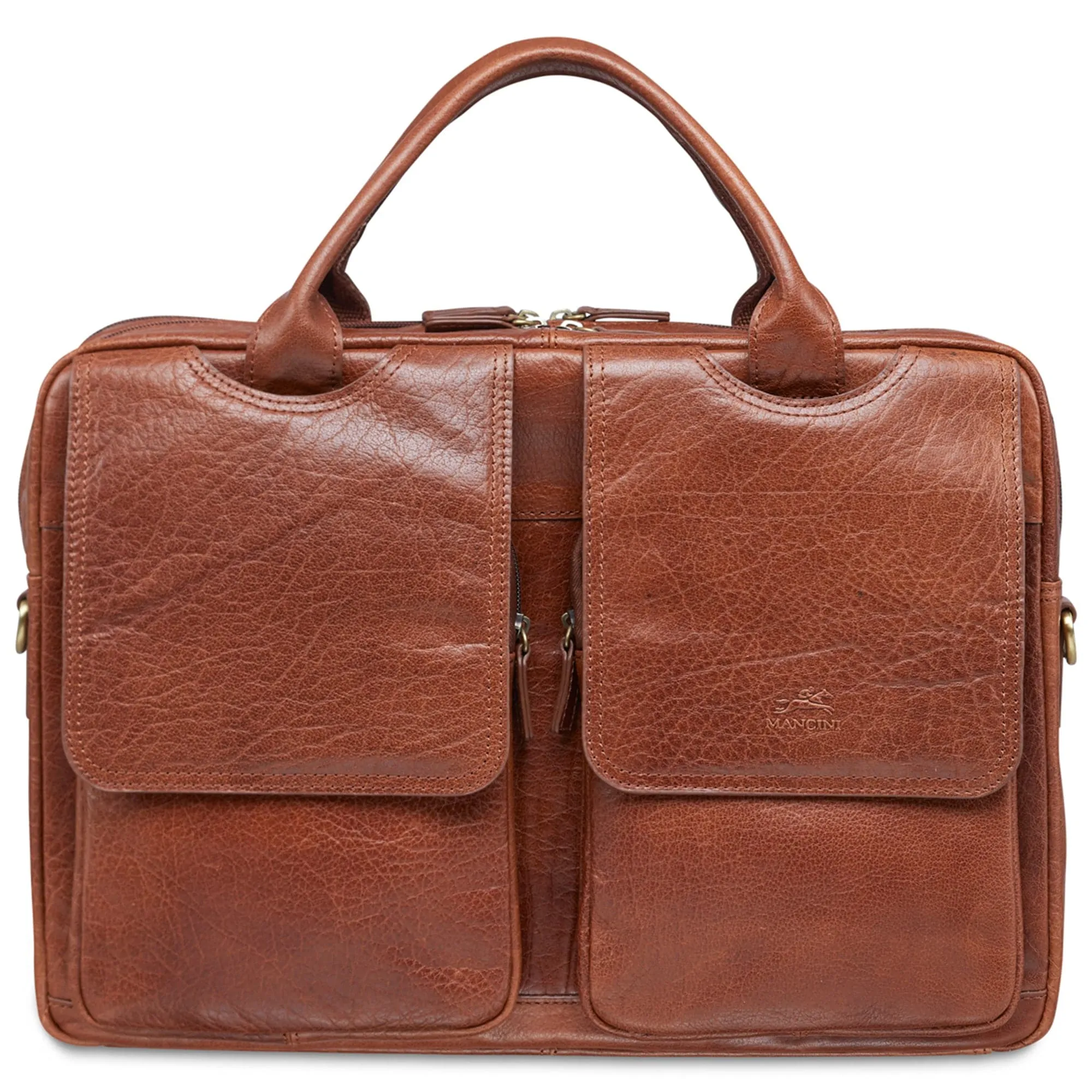 Mancini Arizona Double Compartment Briefcase for 15.6" Laptop and Tablet