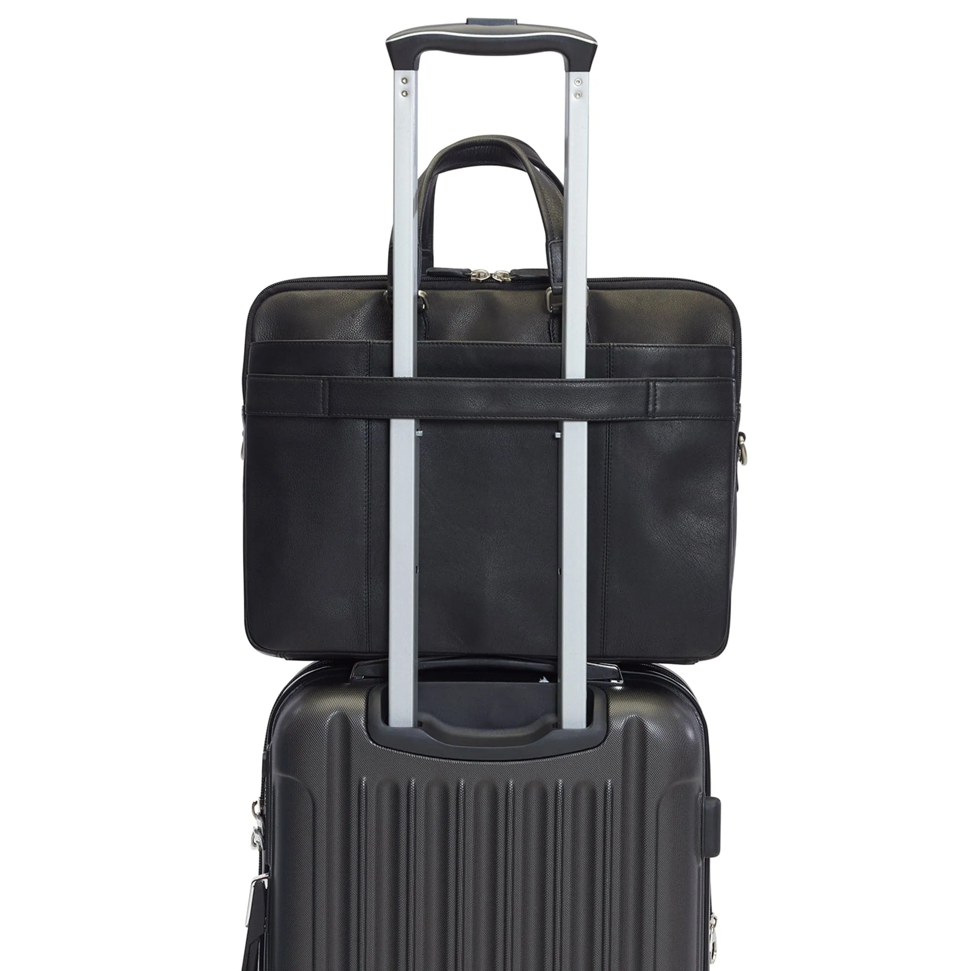 Mancini Colombian Double Compartment Briefcase for 16.25” Laptop and Tablet
