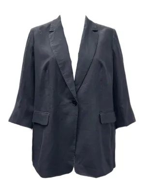 Marina Rinaldi Women's Black Capalbio Button Closure Blazer NWT