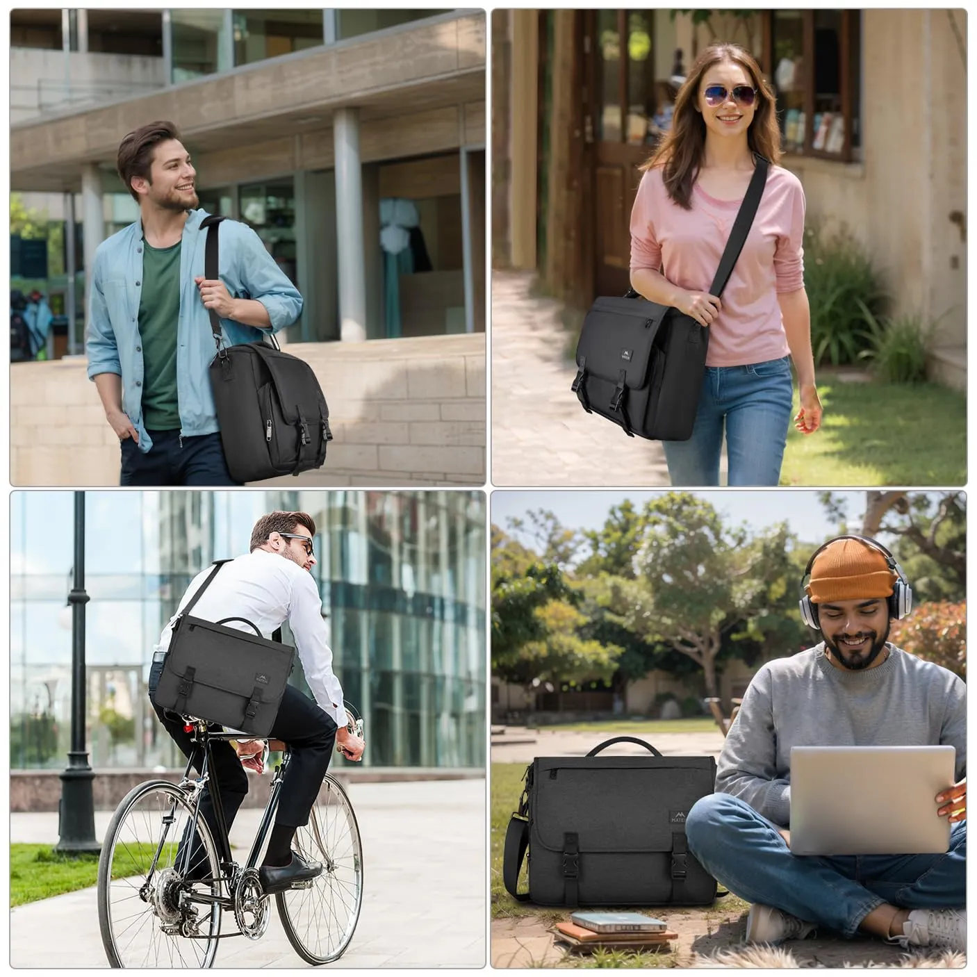 MATEIN Messenger Bag for Men, Lightweight Laptop Bag Waterproof Crossbody for School Work