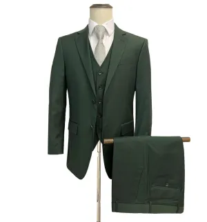 Mazari Modern Fit Vested Suit - Paris Olive Green 1501