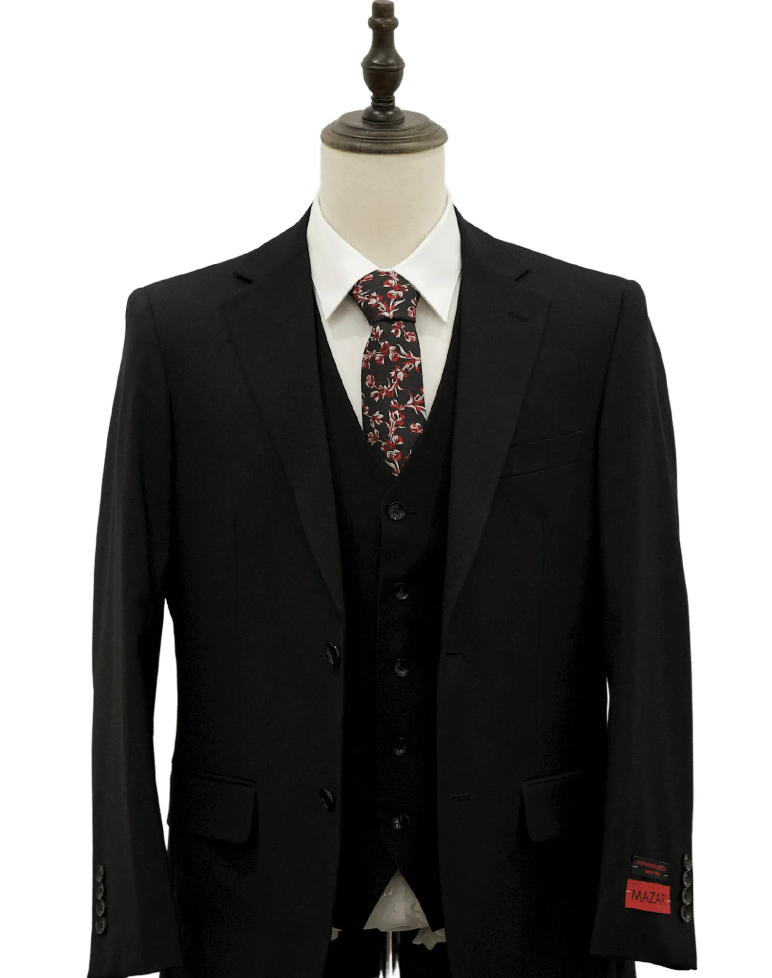 Mazari Vested Modern Fit Suit - Paris Black 1500