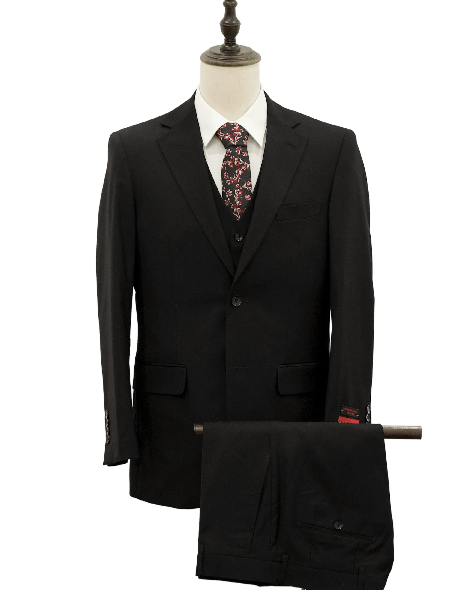 Mazari Vested Modern Fit Suit - Paris Black 1500