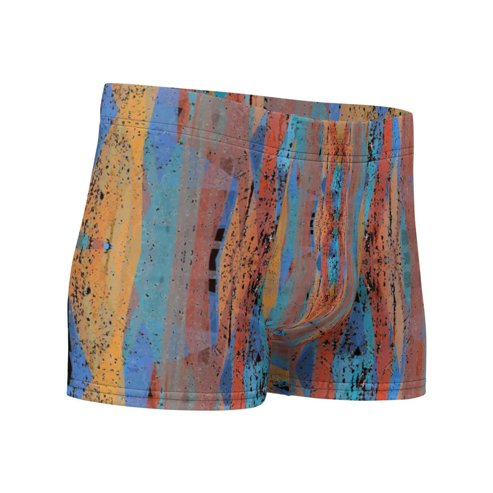 Mens Boxer Briefs | Orange Pattern | Retro Victorian Style