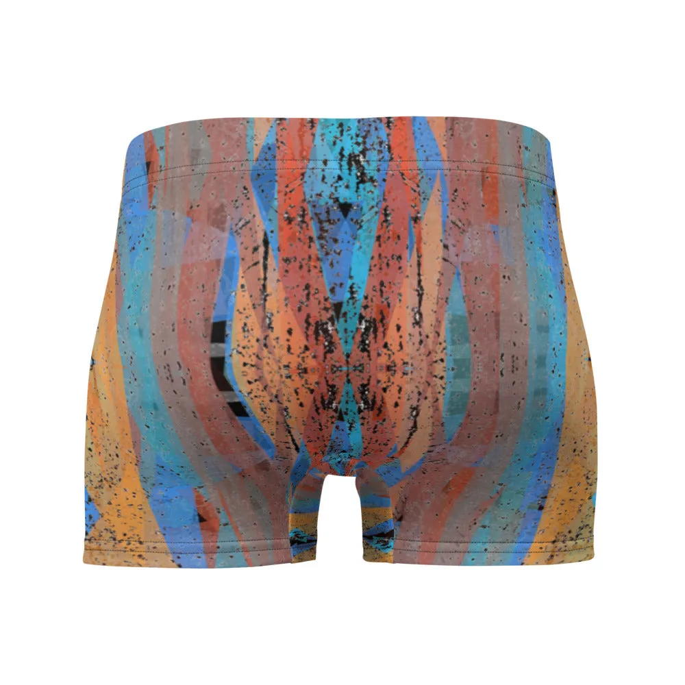 Mens Boxer Briefs | Orange Pattern | Retro Victorian Style