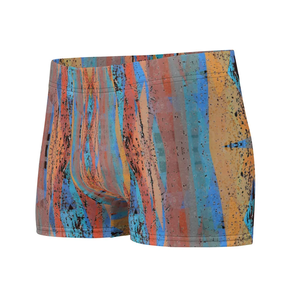 Mens Boxer Briefs | Orange Pattern | Retro Victorian Style