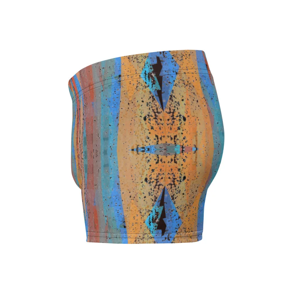 Mens Boxer Briefs | Orange Pattern | Retro Victorian Style