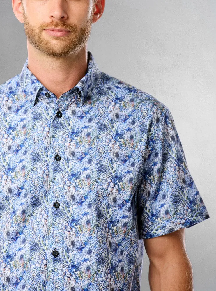 Men's casual short sleeve stretch shirt