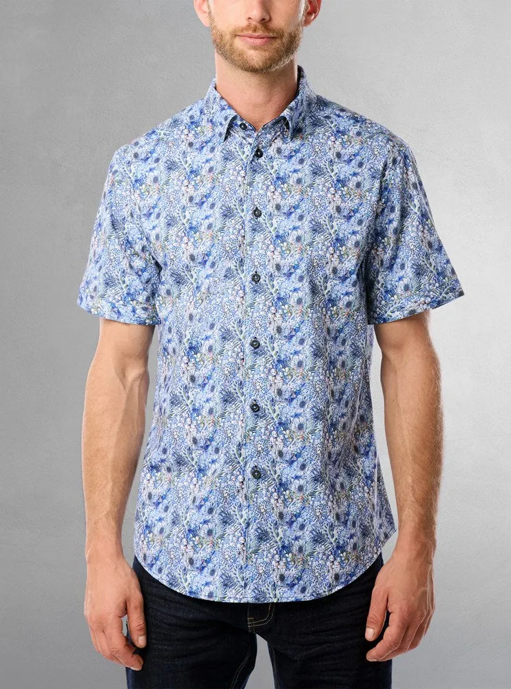 Men's casual short sleeve stretch shirt