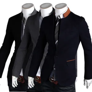 Men's Casual Suit Jacket, Colored Collar