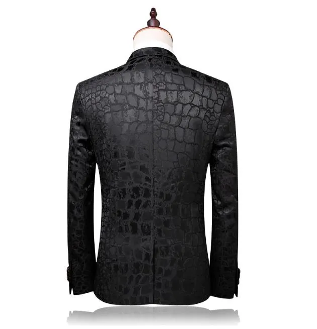Men's Crocodile Pattern 2 Pc Suit Up To 6XL