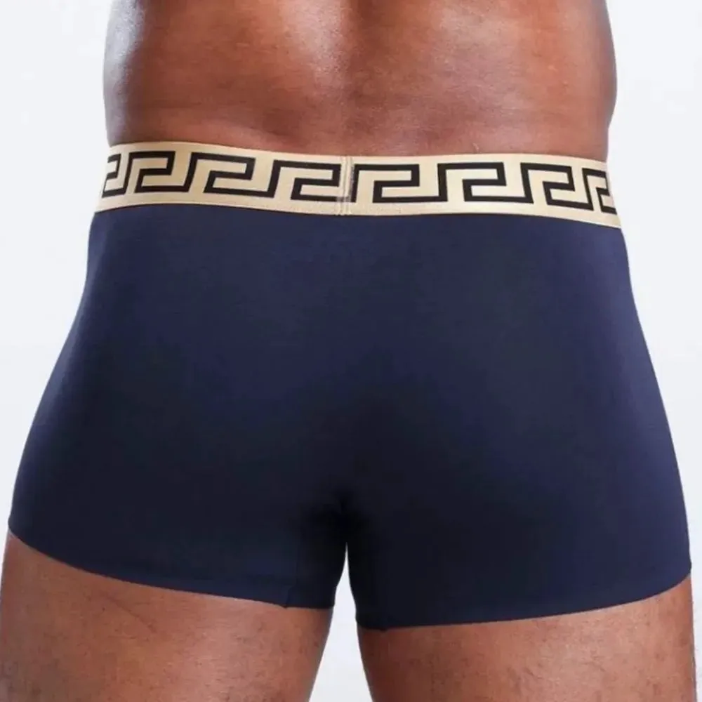 Men's Decorated Waistband Ultra Thin Ice Silk Trunks (4 Pack) - JEWYEE 3004