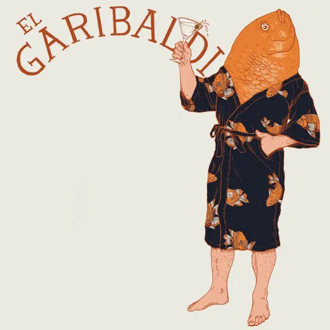 Men's El Garibaldi Robe - Garibaldi Fish, Farallon Navy