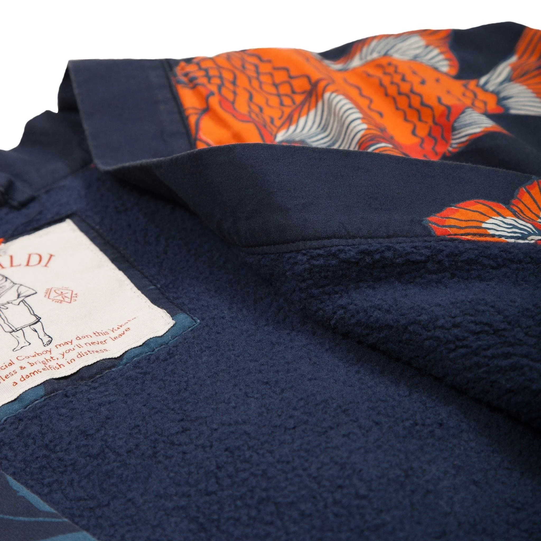 Men's El Garibaldi Robe - Garibaldi Fish, Farallon Navy