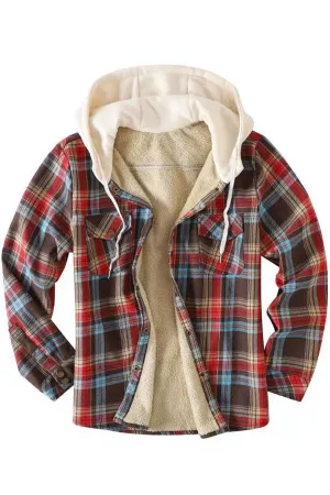 Men's hooded fleece shirt