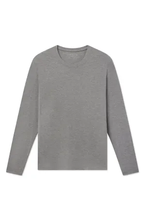 Men's Long Sleeve Bamboo Tee in Heather Gray